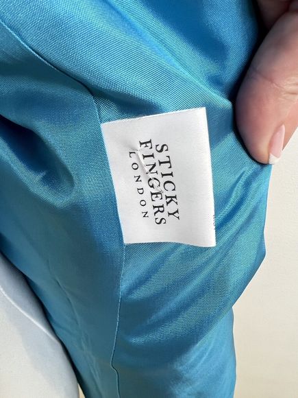 Ladies 100% Virgin Wool Pinstriped Blazer from ‘Sticky Fingers Signature’ UK 12 - Picture 4 of 5